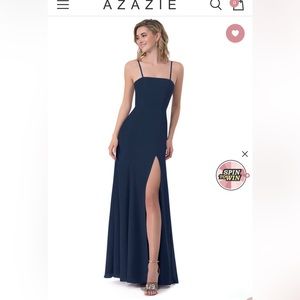 Azazie brides maid dark navy dress